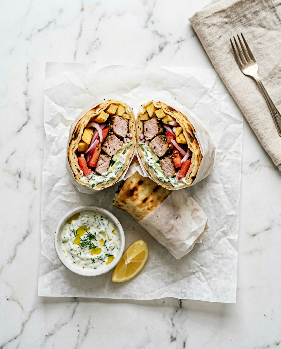 Pork Souvlaki Wrap